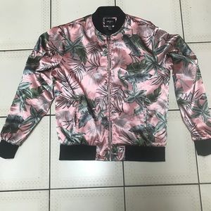 Nice Tropical Print Bomber Jacket